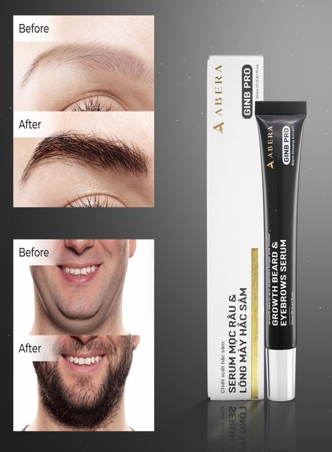 ABERA Ginb Advanced Growth Beard & Eyebrows Serum for Men & Women - Acetyl Tetrapeptide-3 Biotin & Castor Oil for Stronger, Thicker,Fuller Eyebrows and Beard (1 BOX + EYEBROWS KIT) - Image 2